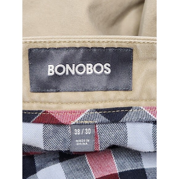 Bonobos‎ Chino Pants Men's 38x30 Beige Khaki Straight Flat Cotton - Picture 4 of 7